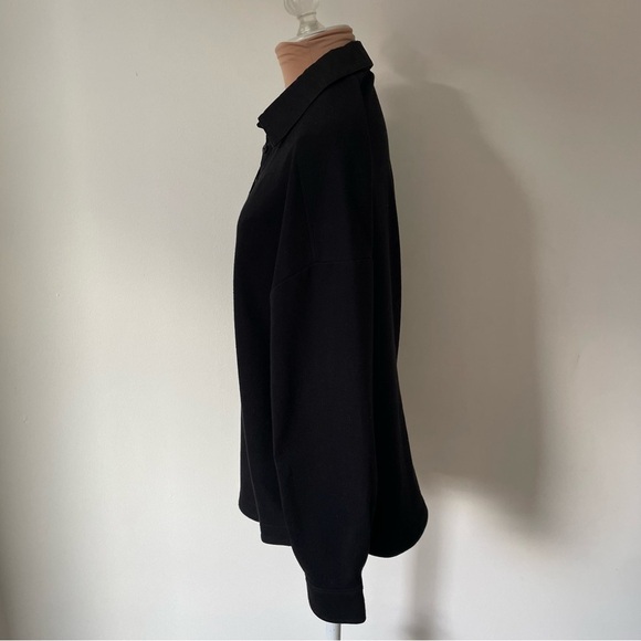 Rag & Bone Women’s Cotton Blend Soft Black Polo Quarter Button Collared Top XS - Picture 2 of 11